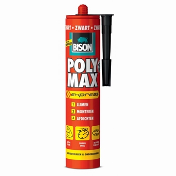 Bison Poly Max Express montagelijm zwart 425 g.