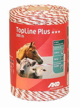 AKO TopLine Plus schrikdraad wit/rood 3x0.30 TriCOND, 300m.