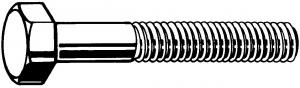 (ELVZ) Zeskantbout (deel draad), M12 x 70 MM (50 stuks)