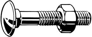 (ELVZ) Slotbout met zeskantmoer 6 X 45 MM (200 stuks)