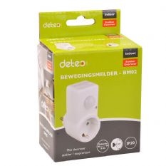 Detec, BM02 Stekker bewegingsmelder 120gr 9 meter, Wit.