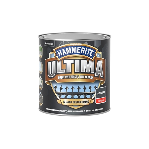 Hammerite Ultima Hoogglans ANTRACIET 250ML