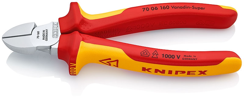 Knipex Zijsnijtang verchr./comfort 160 mm VDE, (7006160).