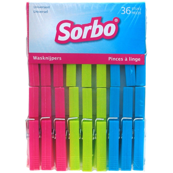 Sorbo wasknijper plastic 36 stuks.